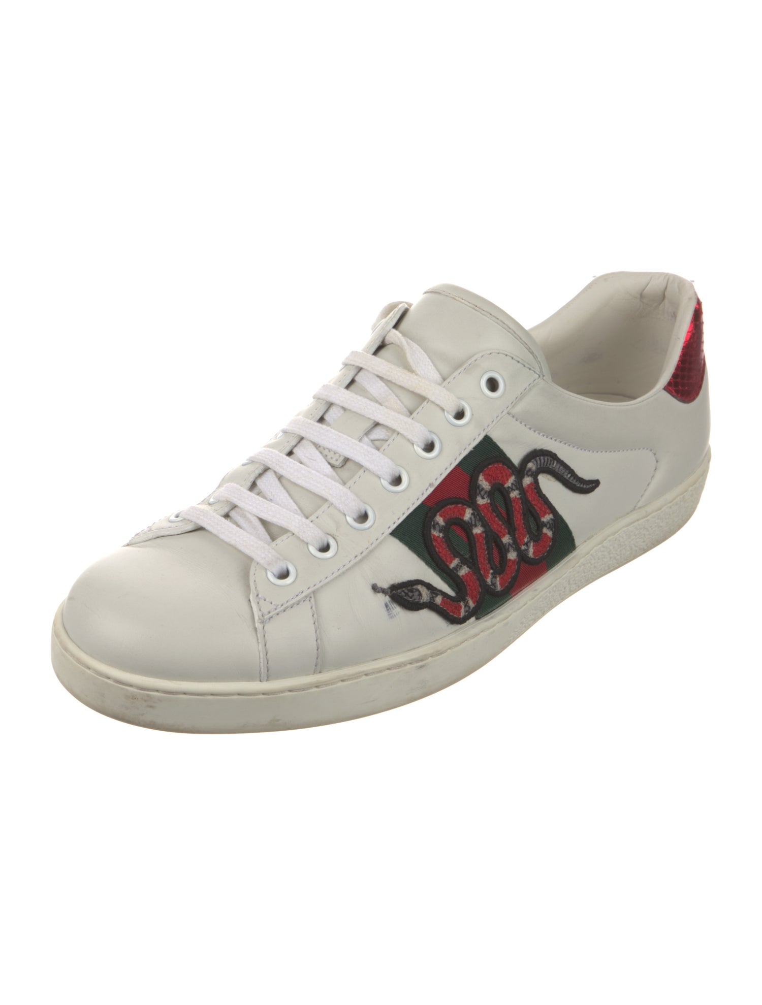 Gucci Web Accent Leather Sneakers